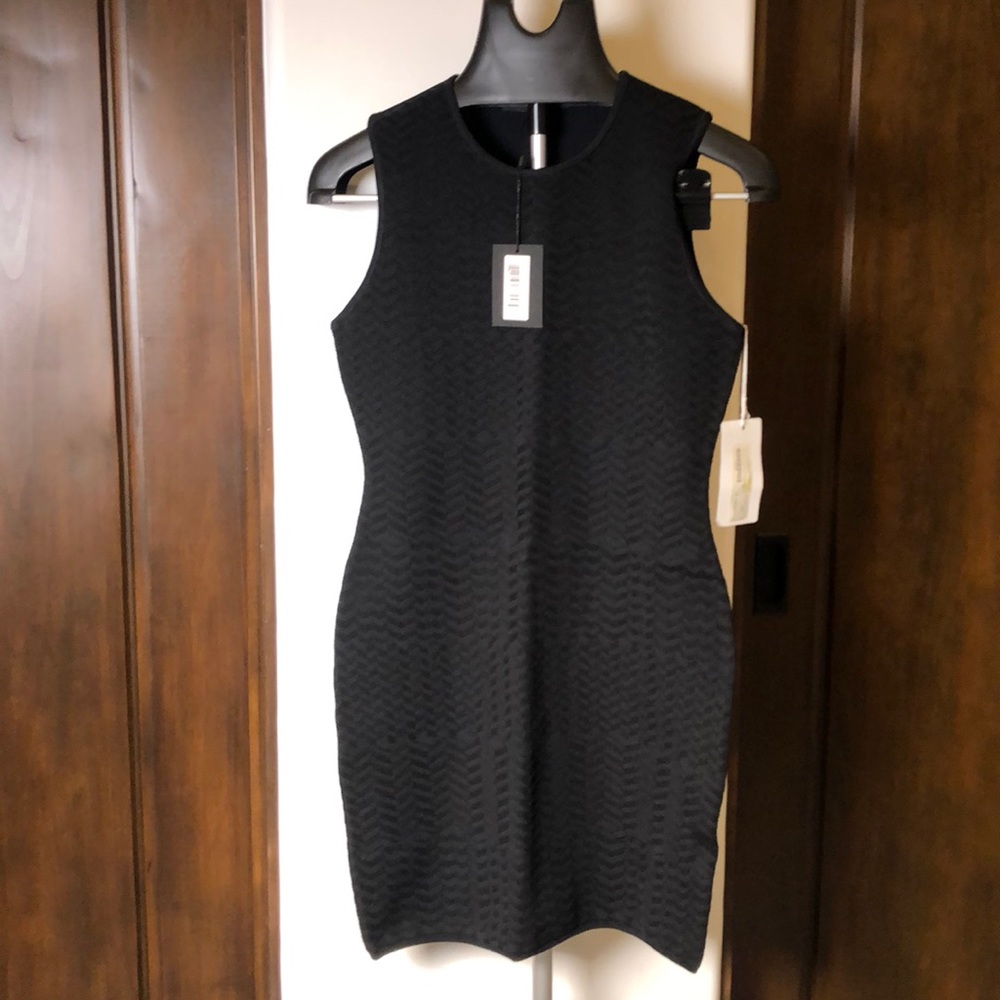 NWT Alexander Wang - Black Fitted Chevron Dress M